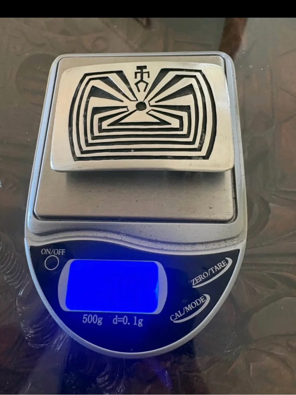 Vintage Hopi Man in the Maze Sterling Silver Belt Buckle
